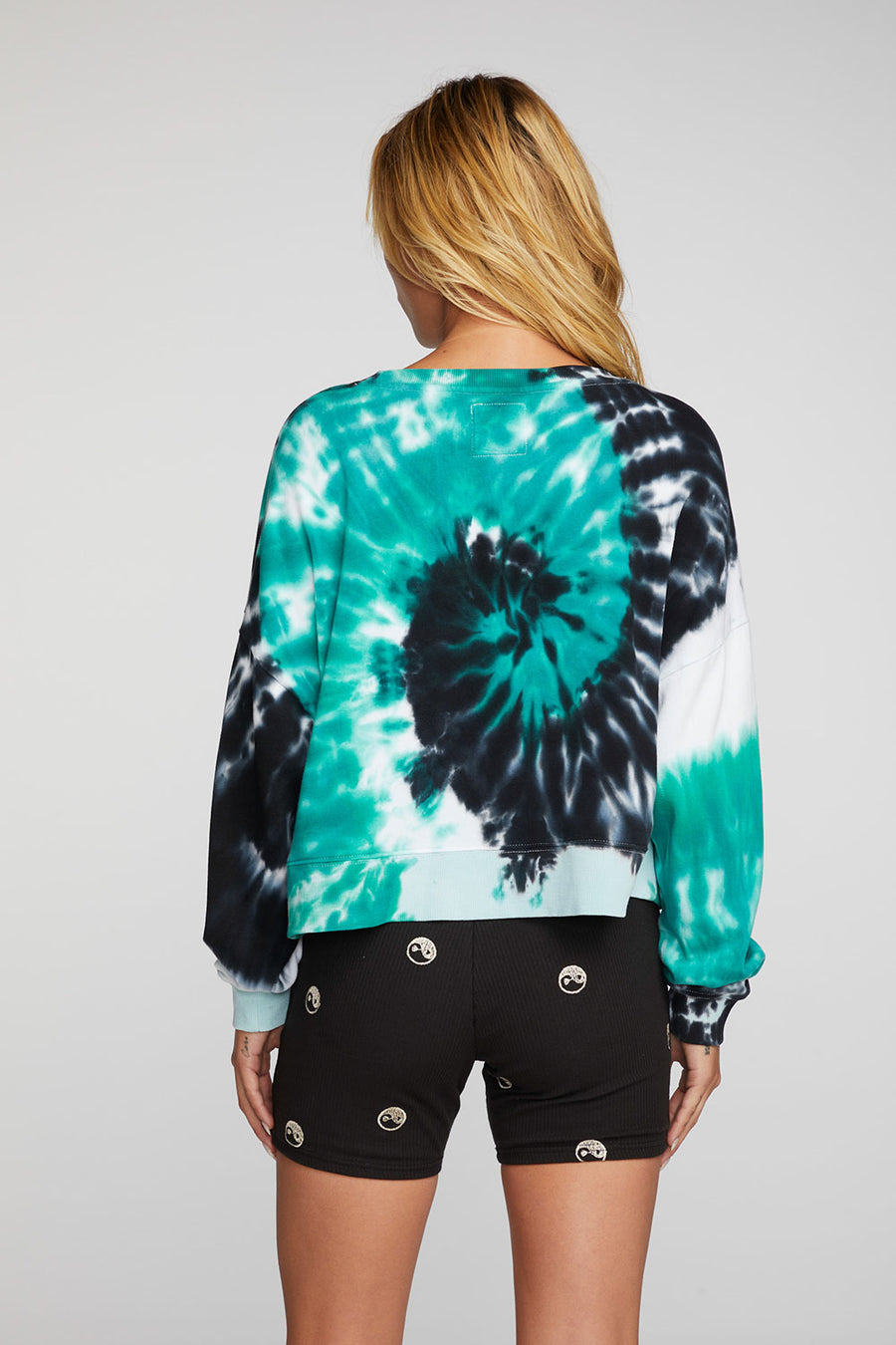 Cotton Fleece Crewneck Pullover with Rib Womens chaserbrand