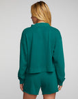 Cotton Fleece Half Zip Up Pullover with Rib Womens chaserbrand