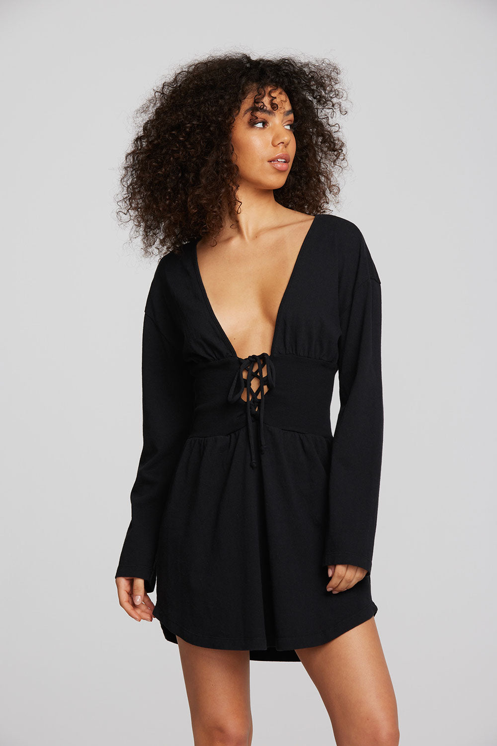 Coast Cotton Jersey Long Sleeve Mini Dress Womens chaserbrand