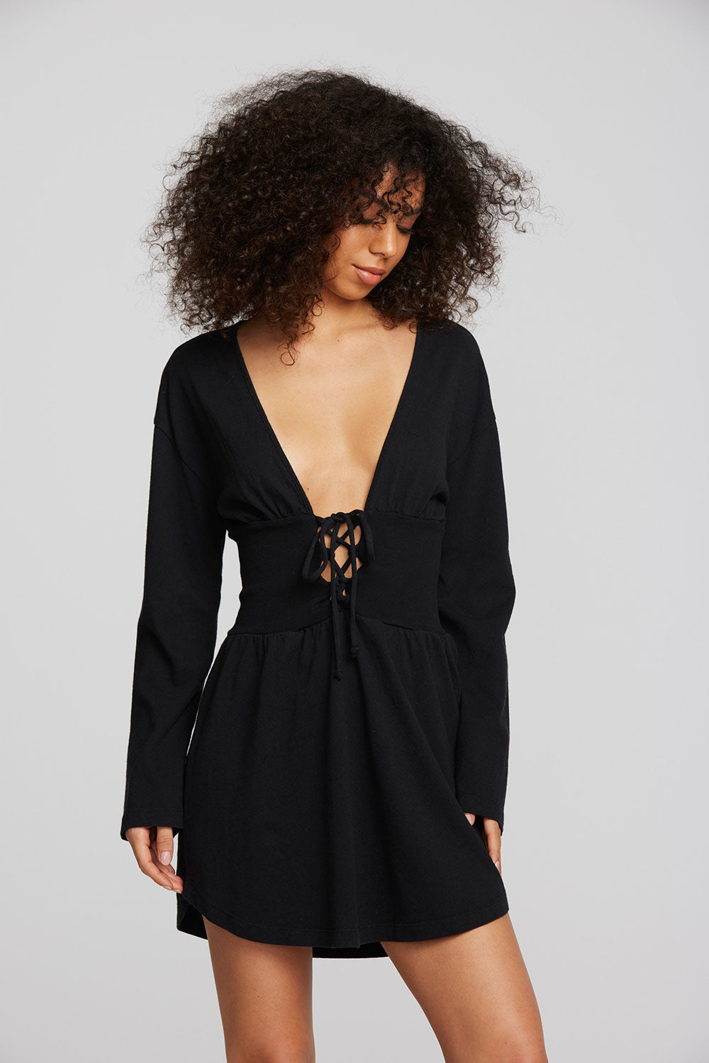 Coast Cotton Jersey Long Sleeve Mini Dress Womens chaserbrand