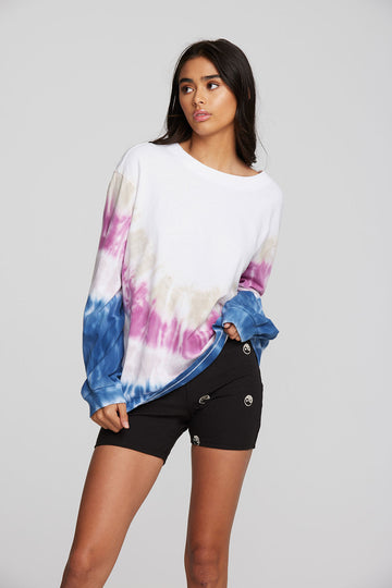 Coast Cotton Jersey Long Sleeve Tee with Blousant Sleeves And Rib Womens chaserbrand
