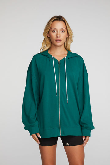 Cotton Fleece Zip Up Hoodie Womens chaserbrand