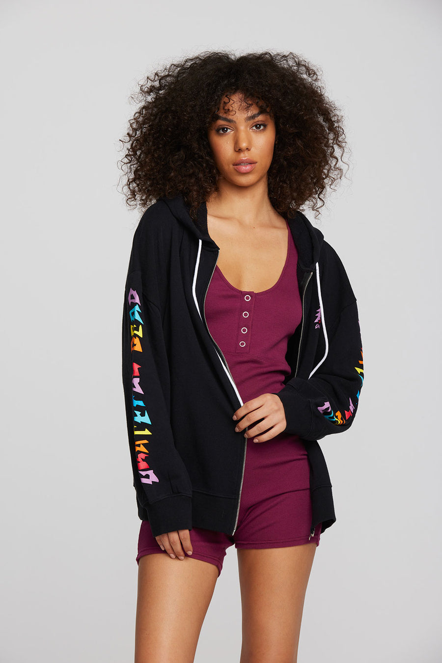 Grateful Dead - Rainbow Bolt Zip Up Womens chaserbrand