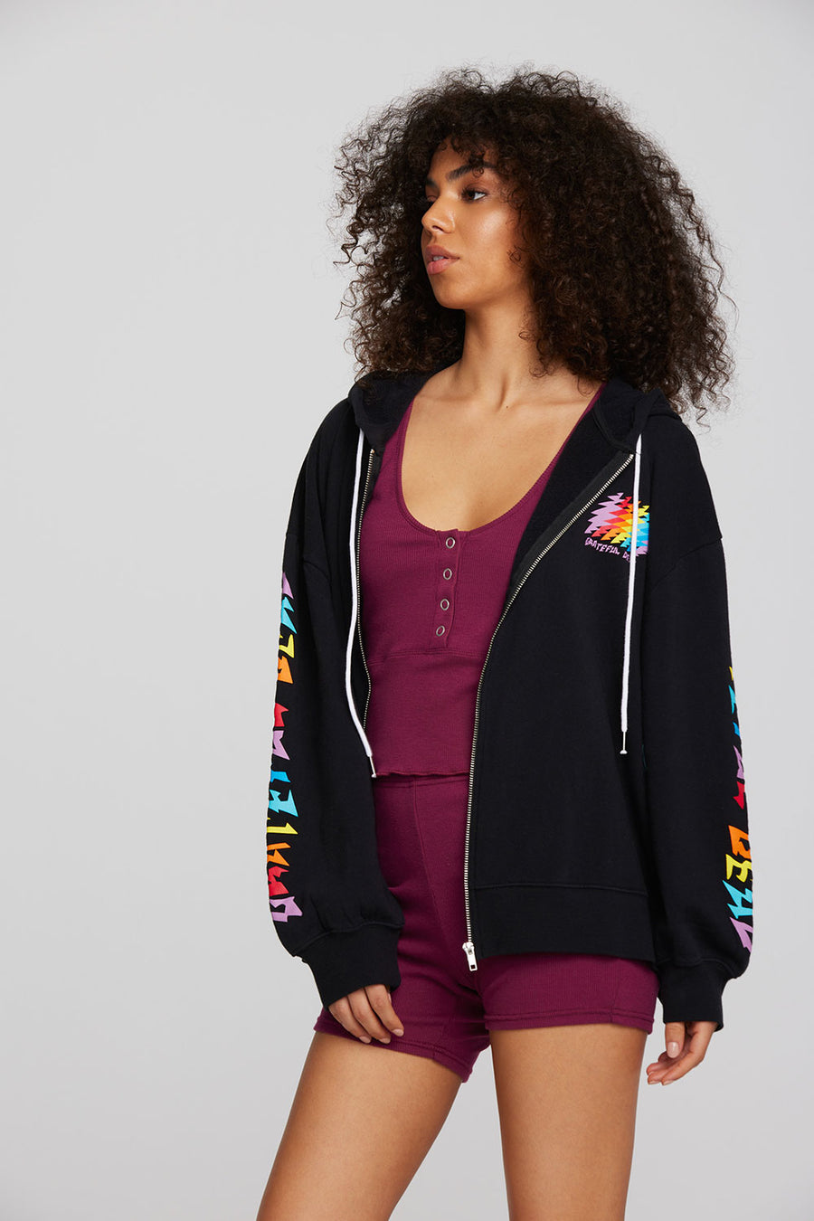 Grateful Dead - Rainbow Bolt Zip Up Womens chaserbrand