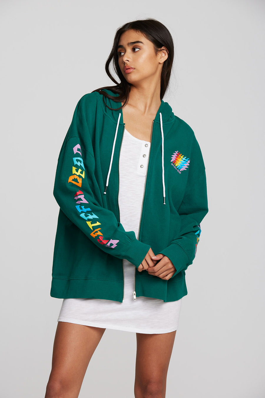 Grateful Dead - Rainbow Bolt Zip Up Womens chaserbrand
