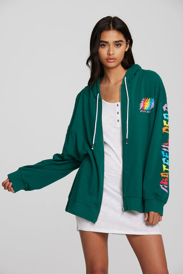 Grateful Dead - Rainbow Bolt Zip Up Womens chaserbrand