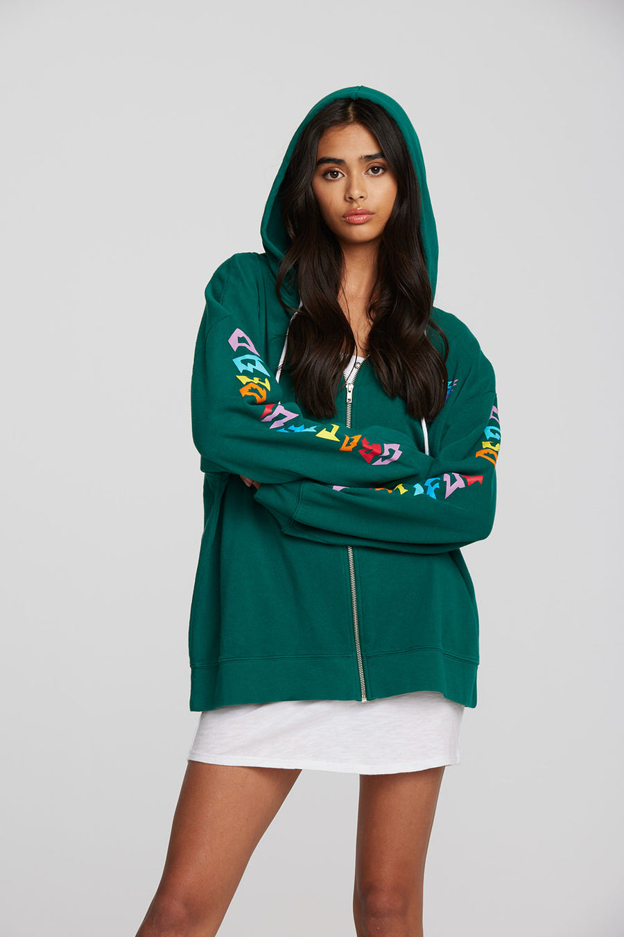 Grateful Dead - Rainbow Bolt Zip Up Womens chaserbrand