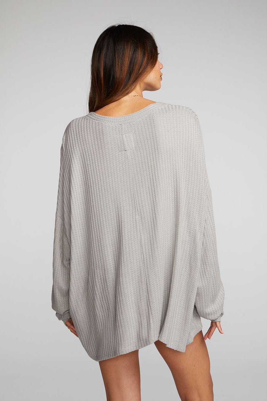 Thermal Waffle Long Sleeve Button Down Womens chaserbrand