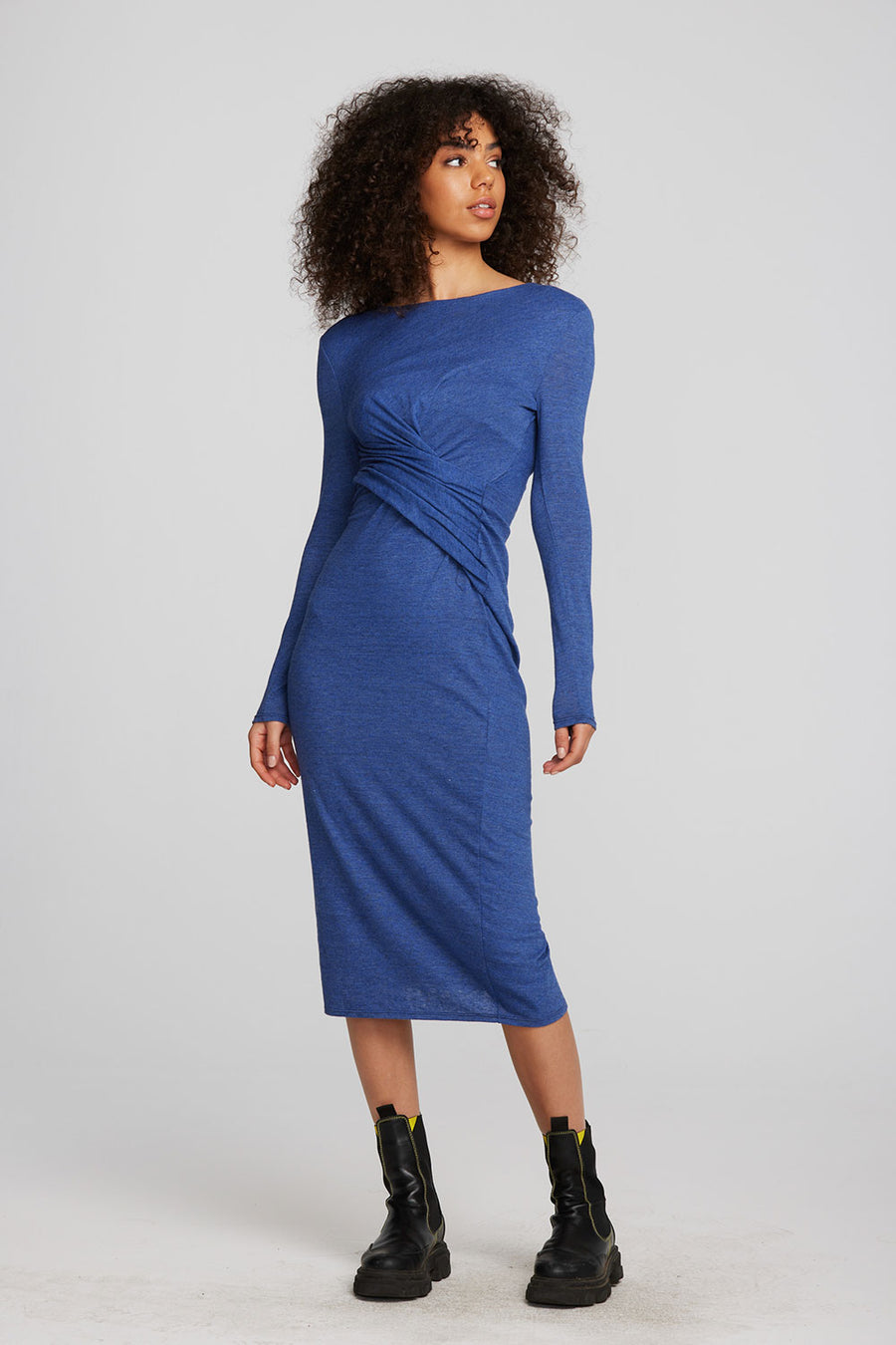 Triblend Corset Wrap Midi Dress Womens chaserbrand