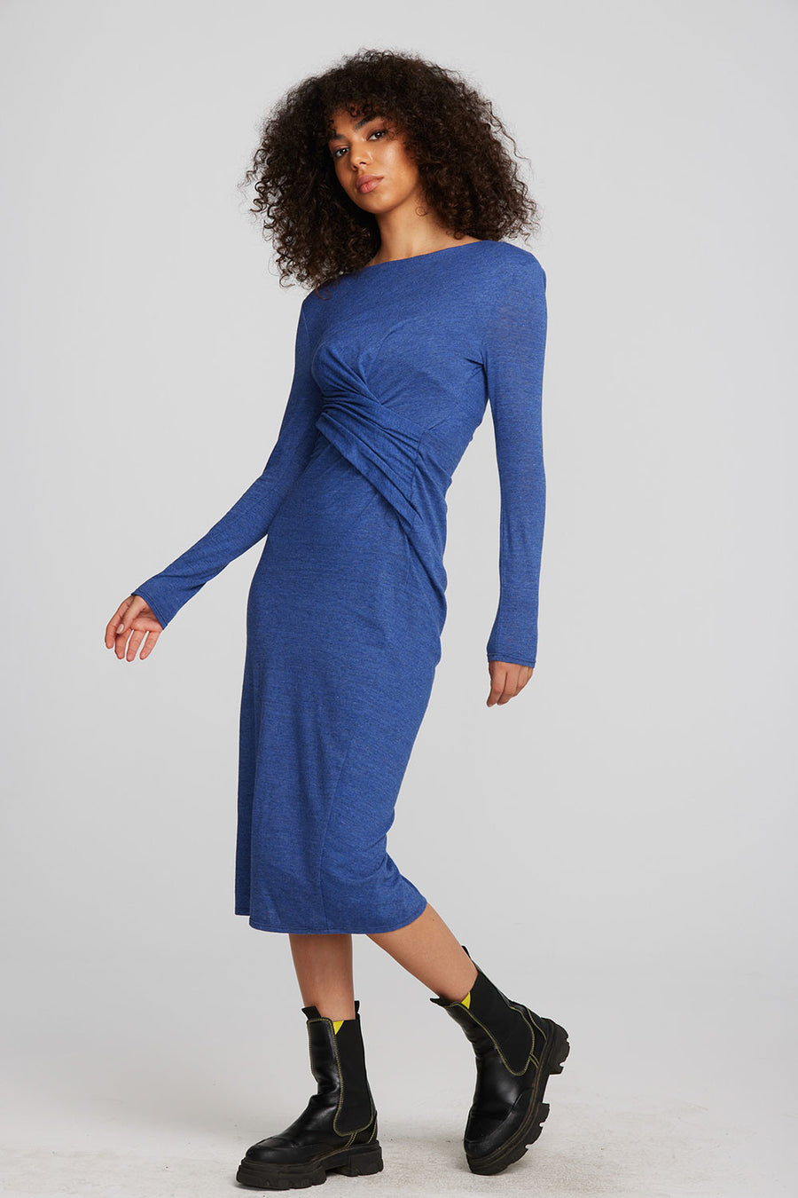 Triblend Corset Wrap Midi Dress Womens chaserbrand