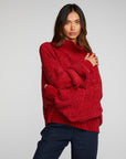 Chenille Sweater Knit Turtleneck Womens chaserbrand