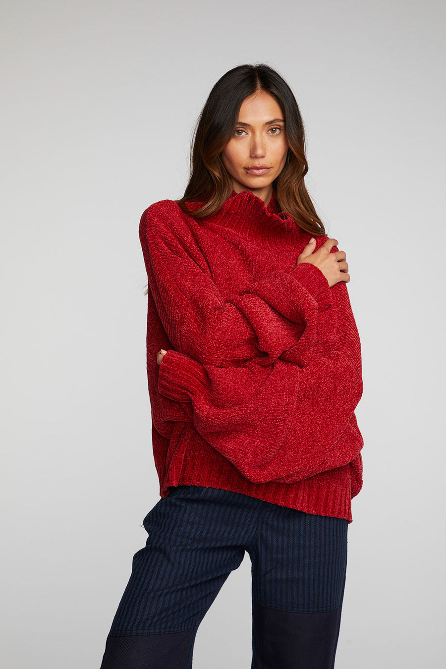 Chenille Sweater Knit Turtleneck Womens chaserbrand