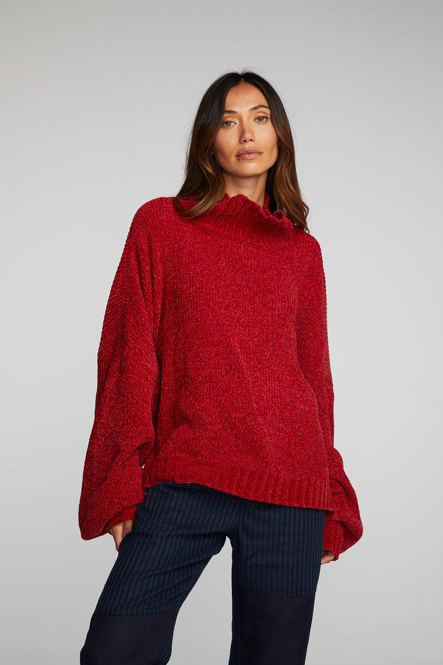 Chenille Sweater Knit Turtleneck Womens chaserbrand