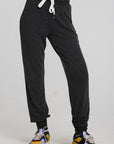 Recycled Bliss Knit Joggers with Rib Detail and Shoestring Tie Womens chaserbrand