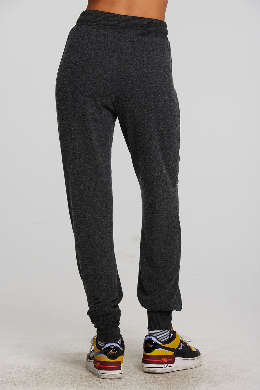 Recycled Bliss Knit Joggers with Rib Detail and Shoestring Tie Womens chaserbrand