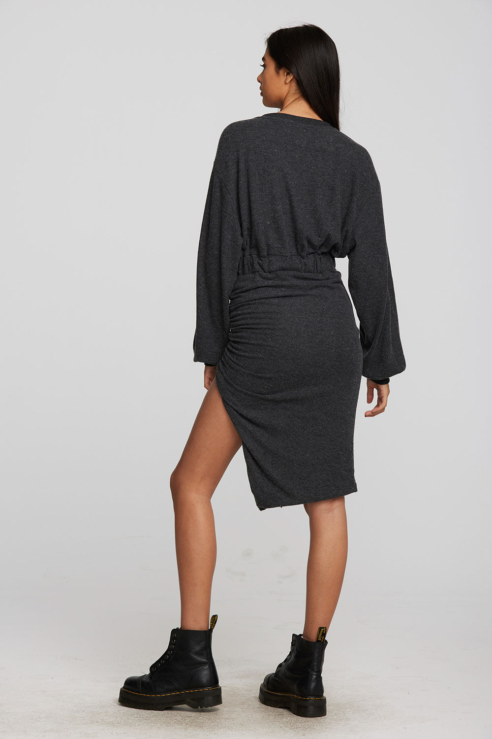 Recycled Bliss Knit Midi Dress with Shirring Womens chaserbrand