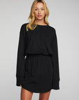 Cotton Jersey Mini Dress with Wide Sleeves Womens chaserbrand
