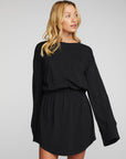 Cotton Jersey Mini Dress with Wide Sleeves Womens chaserbrand