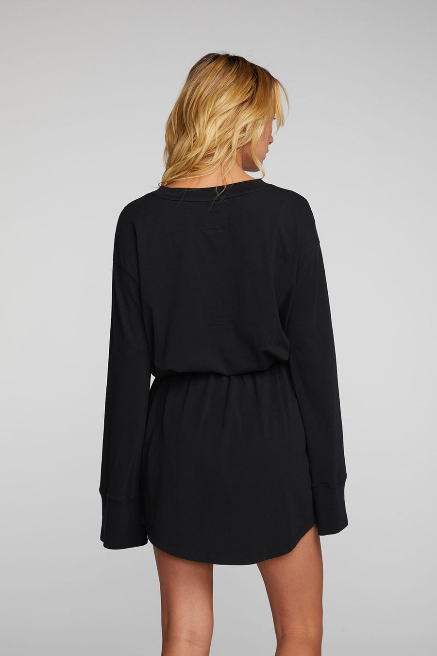 Cotton Jersey Mini Dress with Wide Sleeves Womens chaserbrand