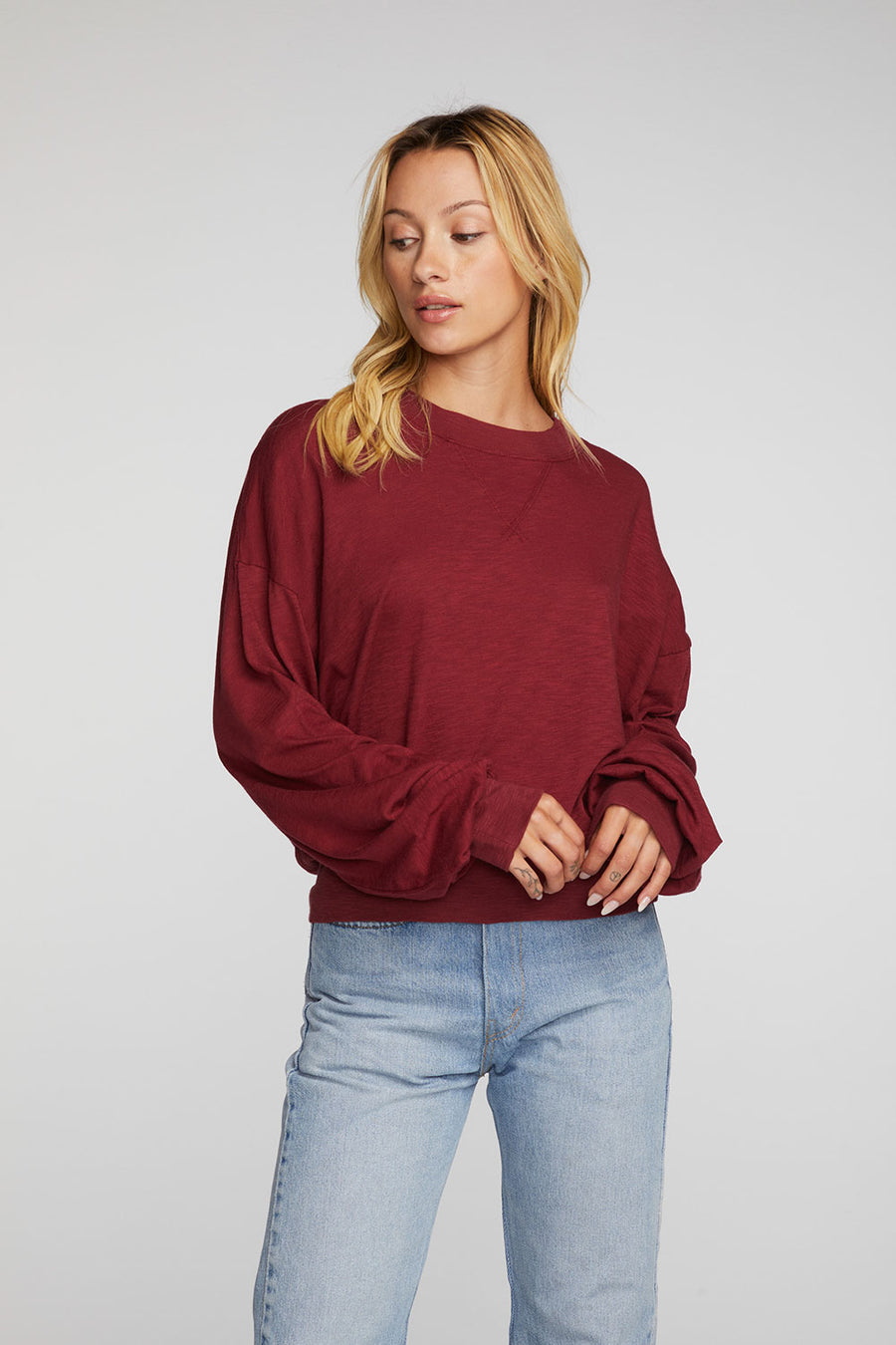Gauze Jersey Thermal Pullover Womens chaserbrand