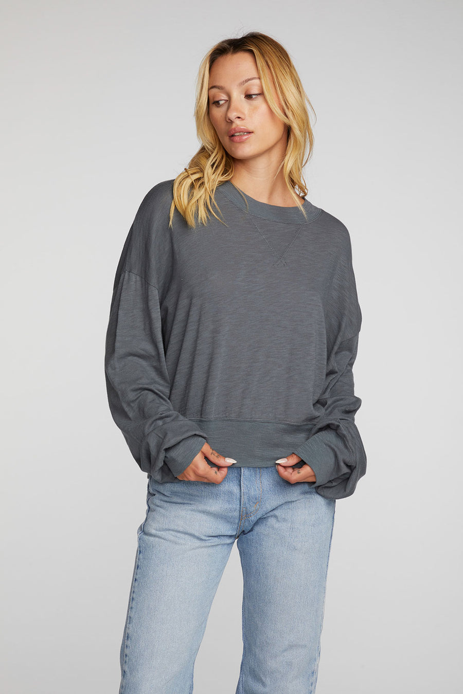 Gauze Jersey Thermal Pullover Womens chaserbrand