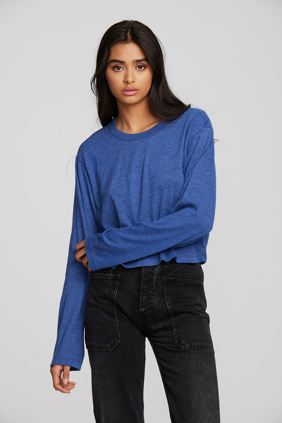 Triblend Cropped Long Sleeve Tee Womens chaserbrand