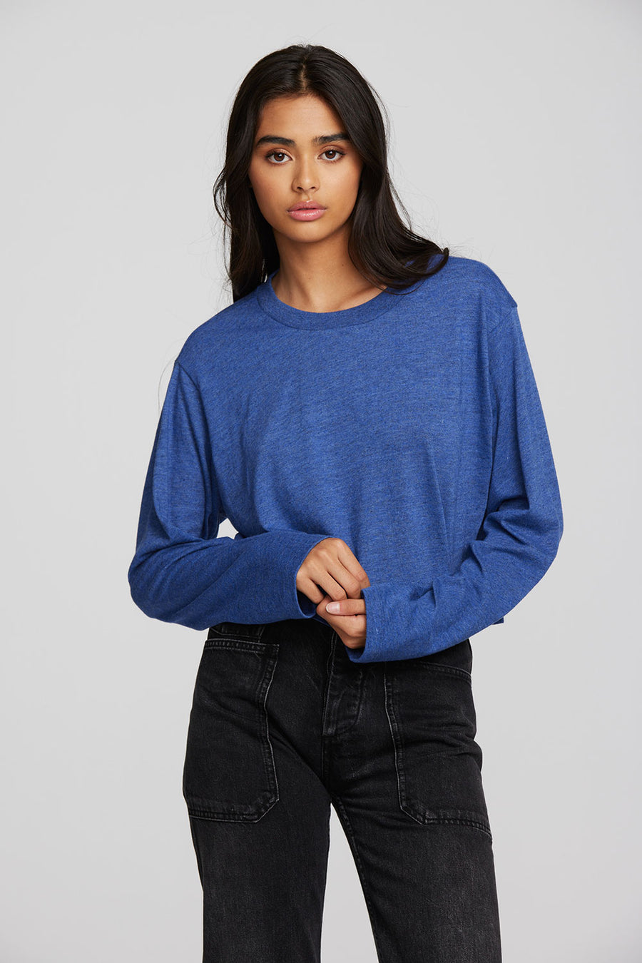 Triblend Cropped Long Sleeve Tee Womens chaserbrand