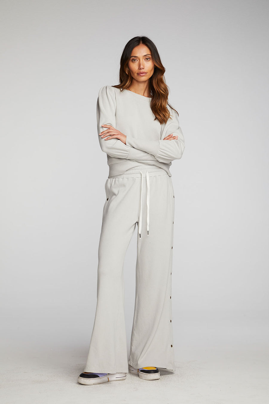 Cotton Fleece Puff Sleeve Pullover Womens chaserbrand