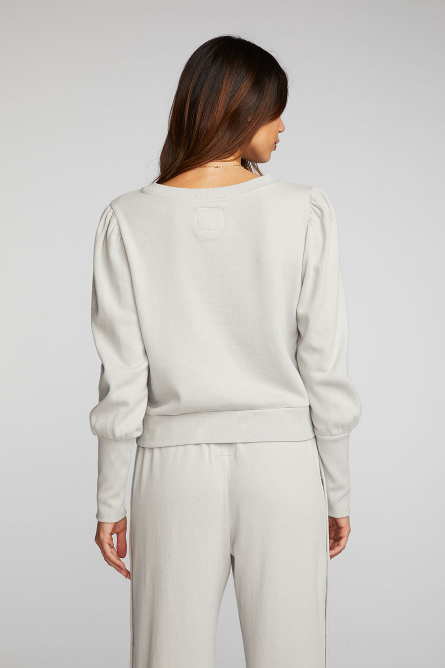 Cotton Fleece Puff Sleeve Pullover Womens chaserbrand