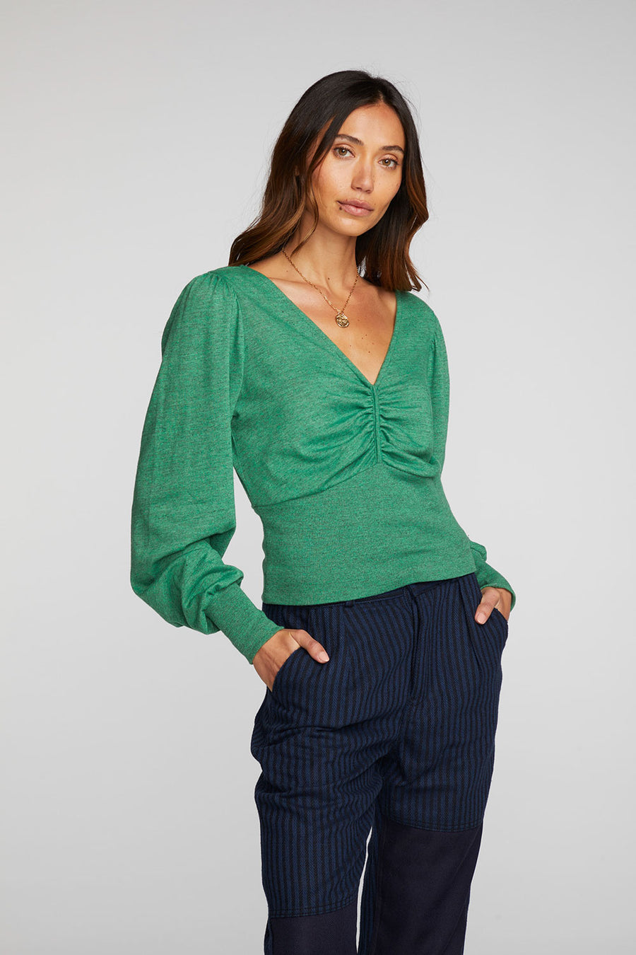 Triblend V-neck Long Sleeve Blouse Womens chaserbrand
