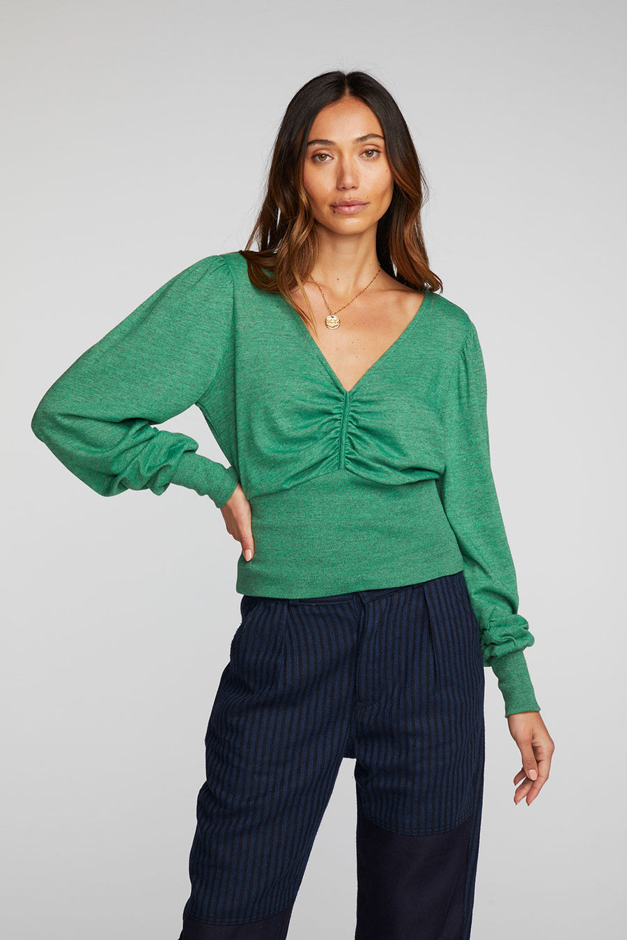 Triblend V-neck Long Sleeve Blouse Womens chaserbrand