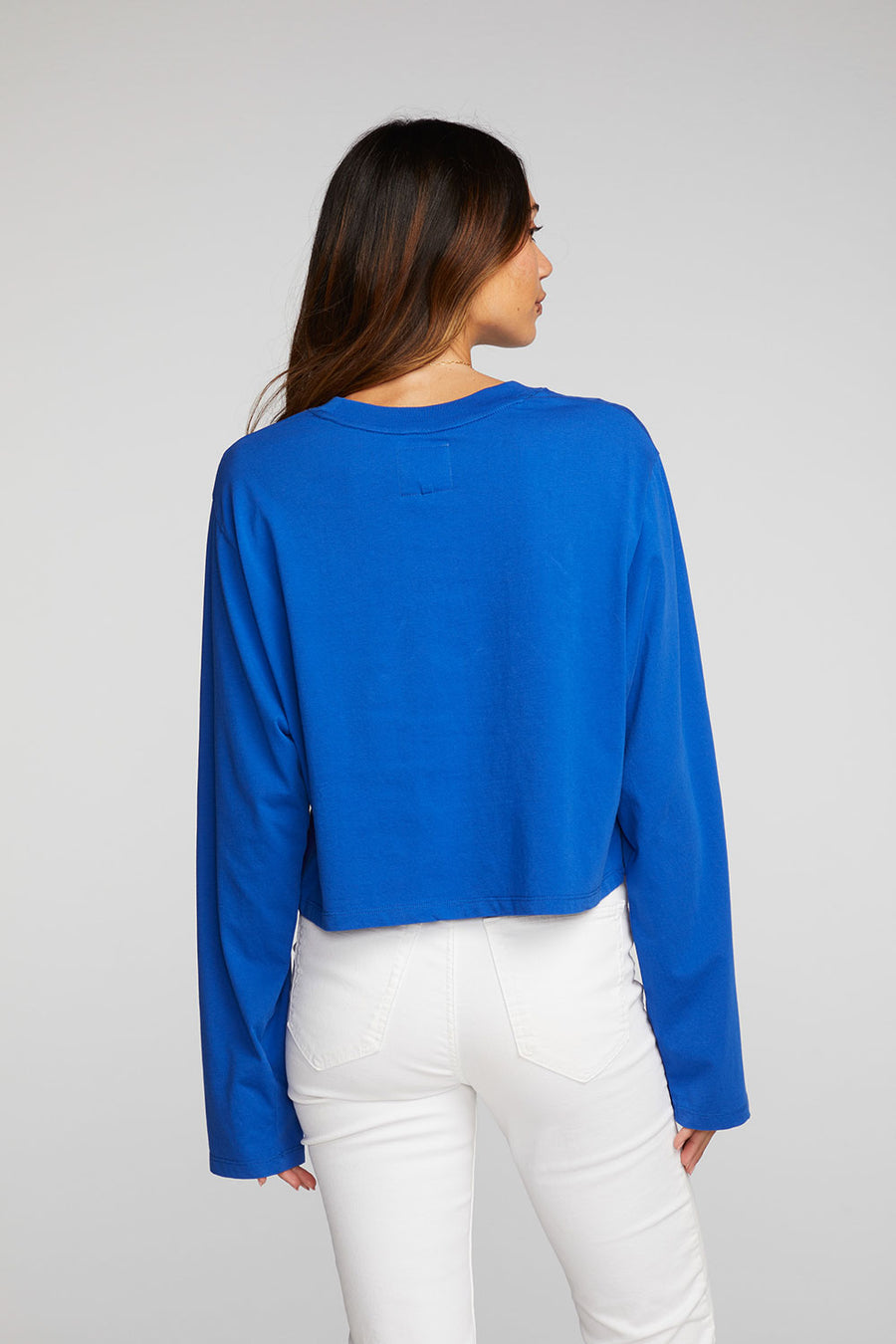 Cotton Jersey Cropped Long Sleeve Tee Womens chaserbrand