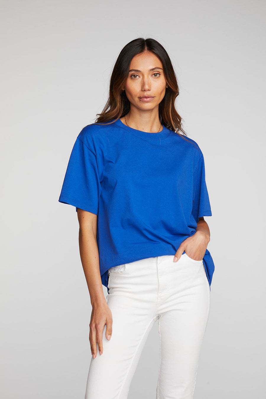 Cotton Jersey Short Sleeve Crewneck Tee Womens chaserbrand