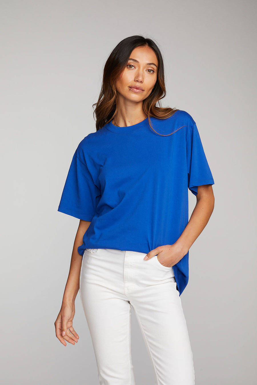 Cotton Jersey Short Sleeve Crewneck Tee Womens chaserbrand