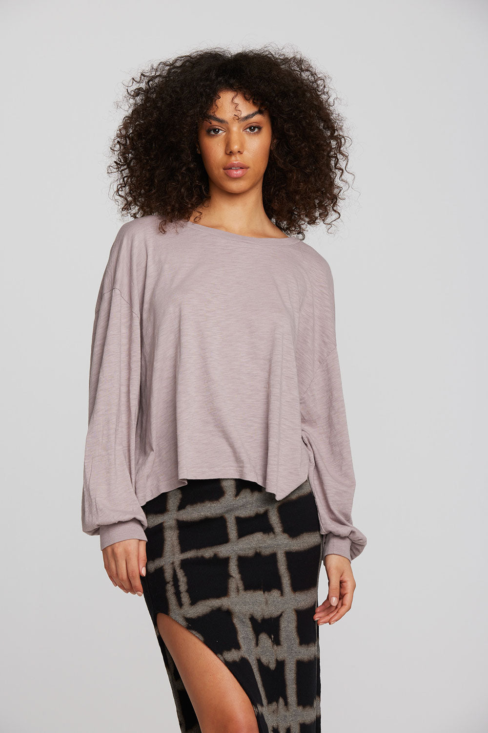 Gauze Jersey Long Sleeve Tee Womens chaserbrand