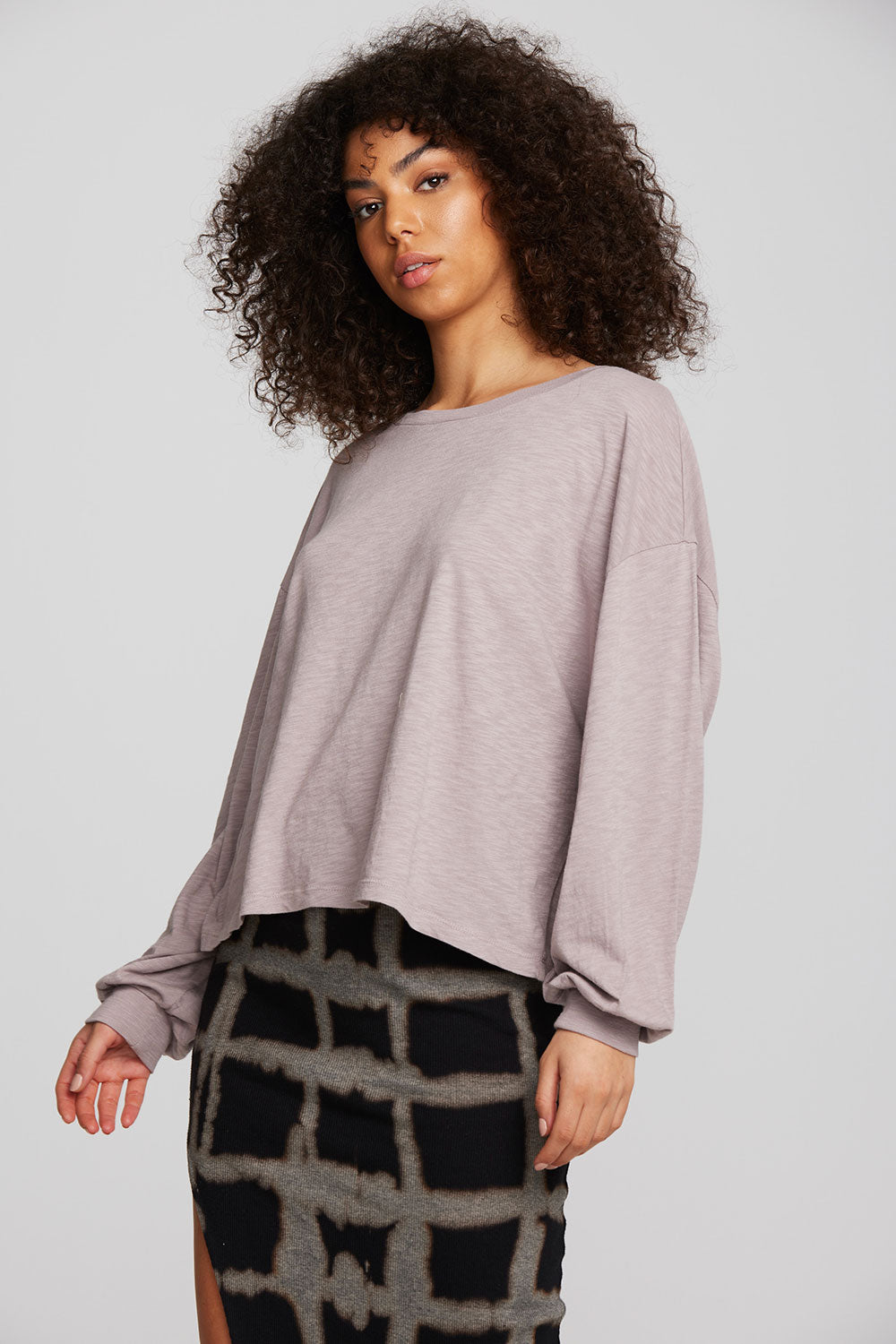 Gauze Jersey Long Sleeve Tee Womens chaserbrand