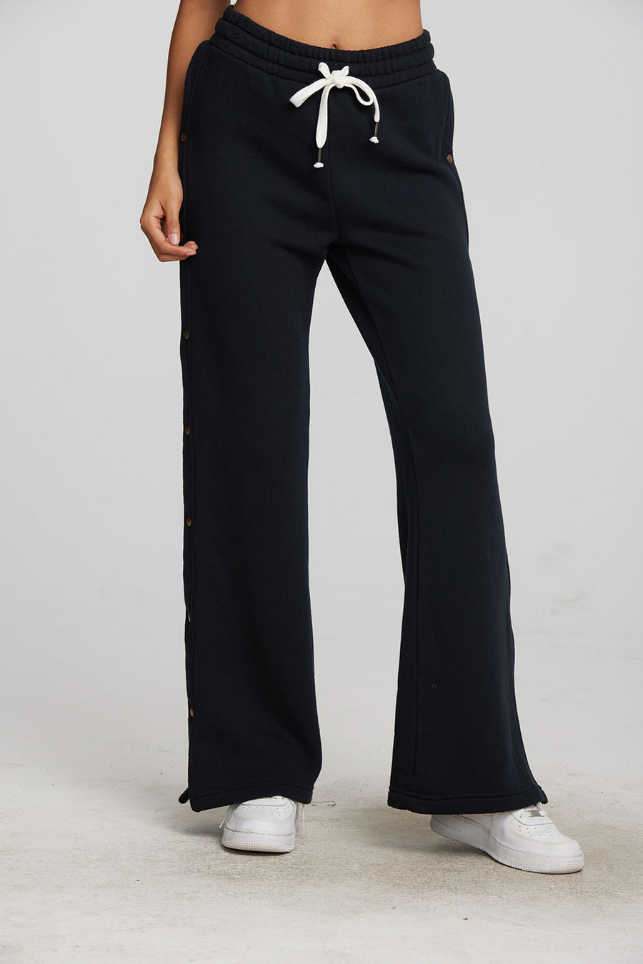 Zuma Cotton Terry Wide Leg Joggers with Button Side Seam Womens chaserbrand