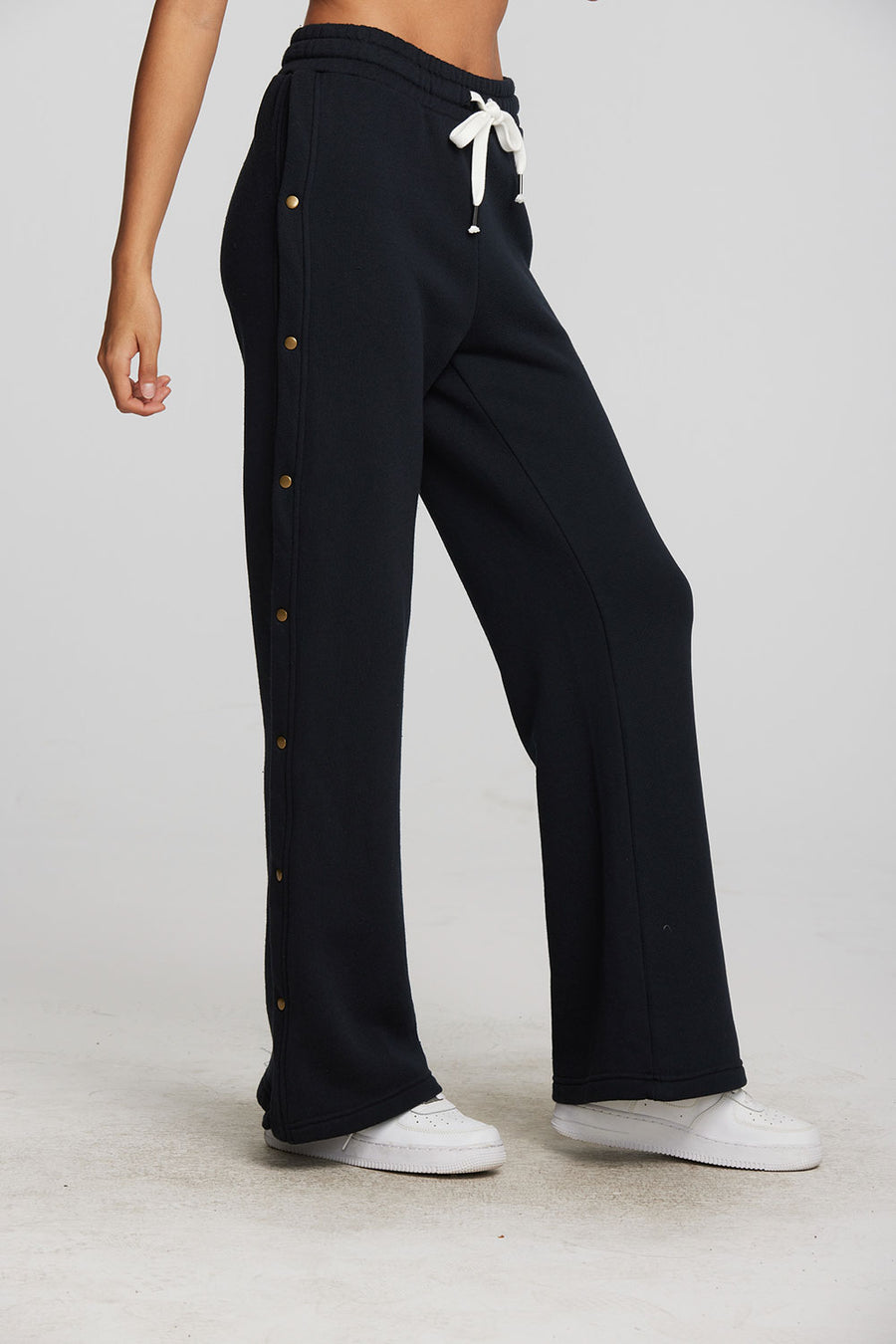 Zuma Cotton Terry Wide Leg Joggers with Button Side Seam Womens chaserbrand