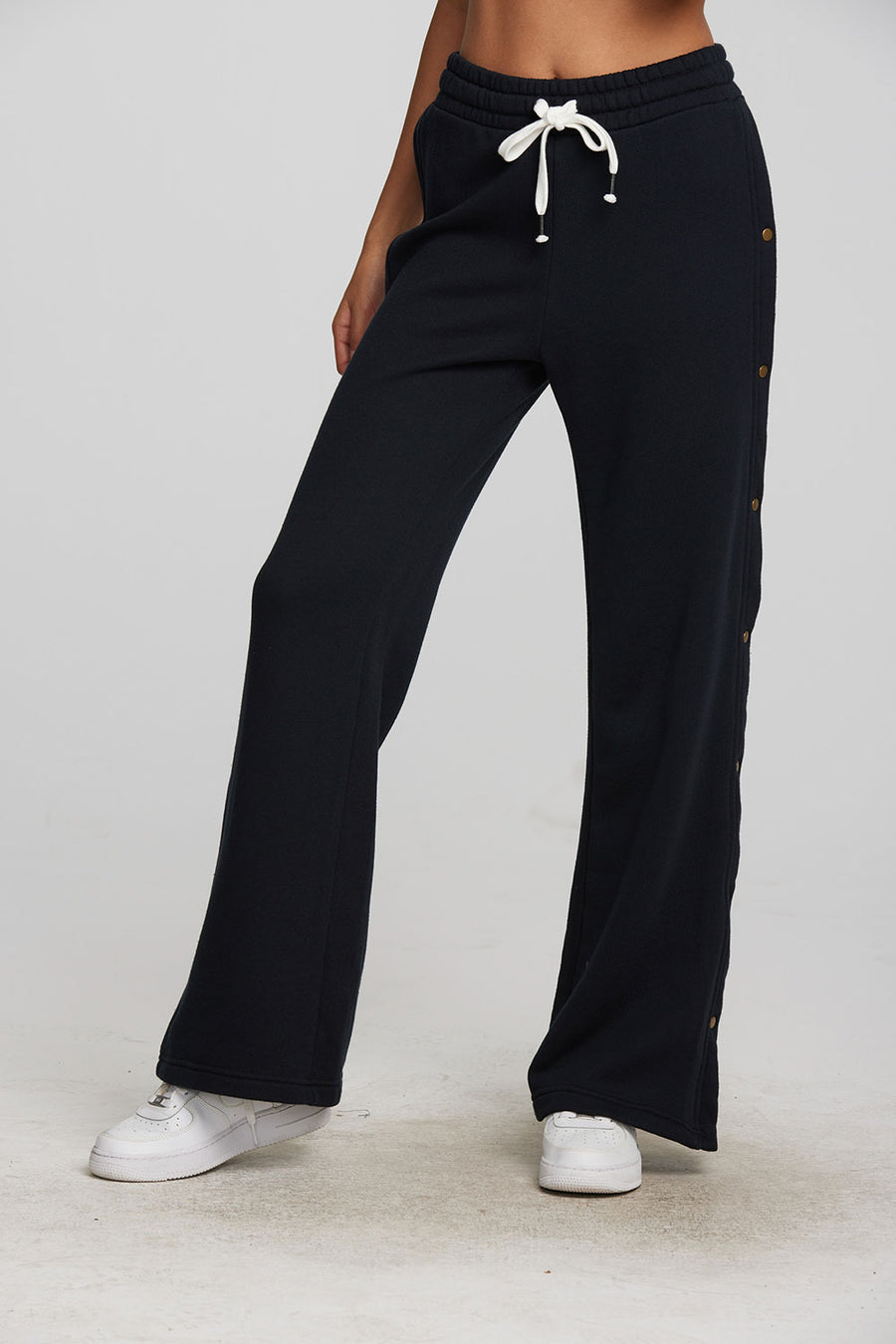 Zuma Cotton Terry Wide Leg Joggers with Button Side Seam Womens chaserbrand