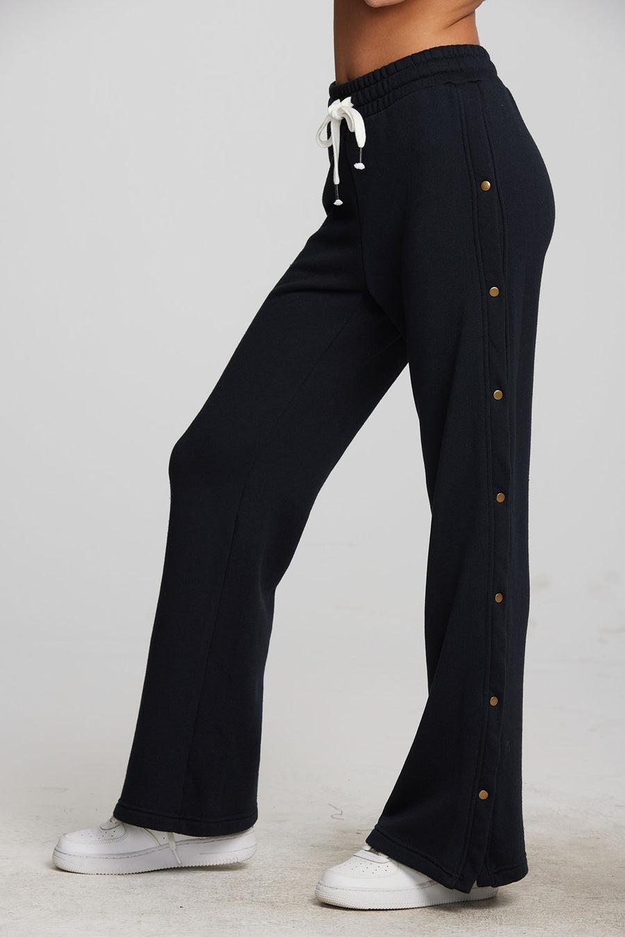 Zuma Cotton Terry Wide Leg Joggers with Button Side Seam Womens chaserbrand