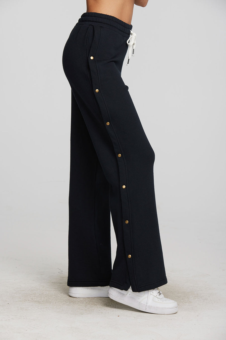 Zuma Cotton Terry Wide Leg Joggers with Button Side Seam Womens chaserbrand
