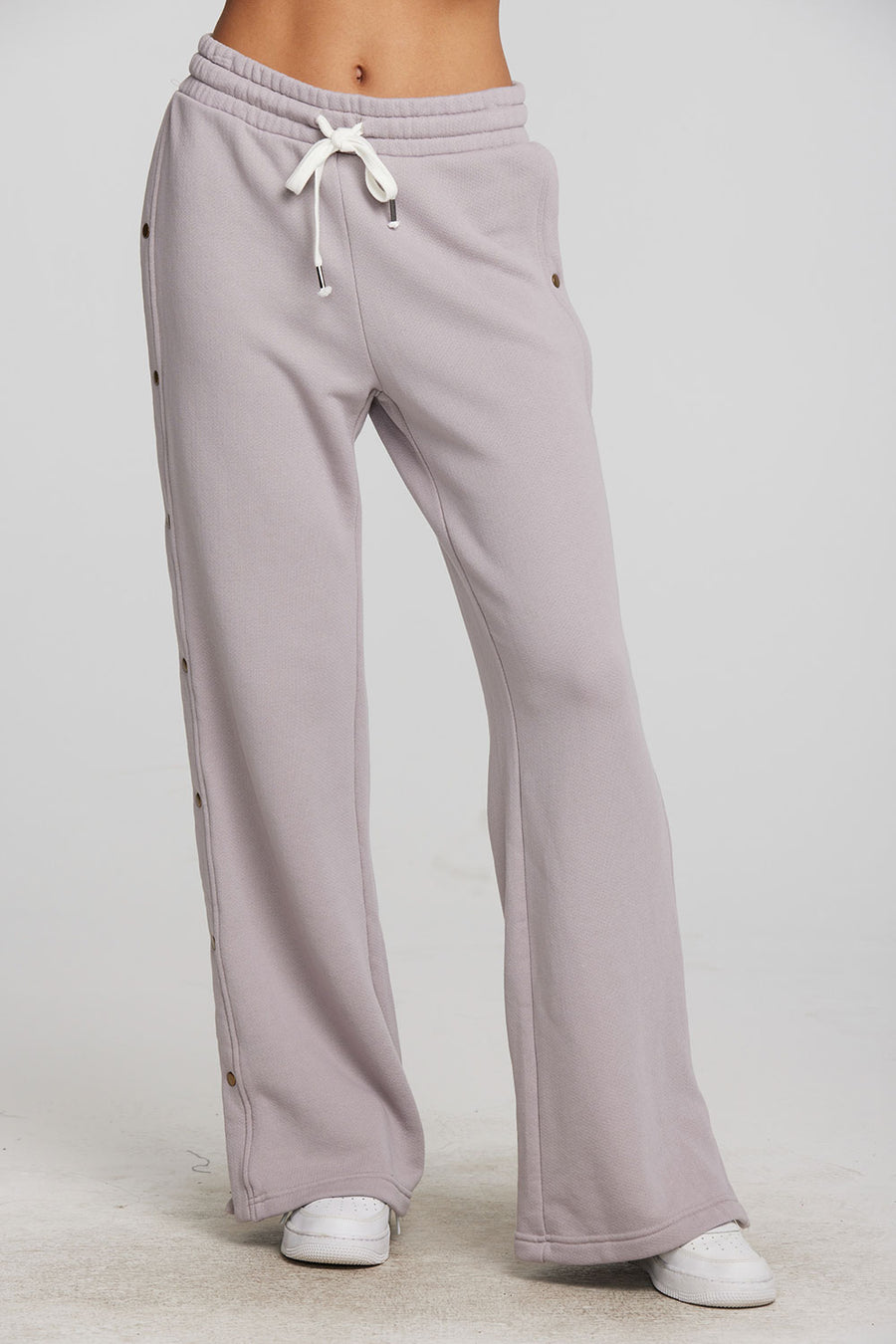 Zuma Cotton Terry Wide Leg Joggers with Button Side Seam Womens chaserbrand