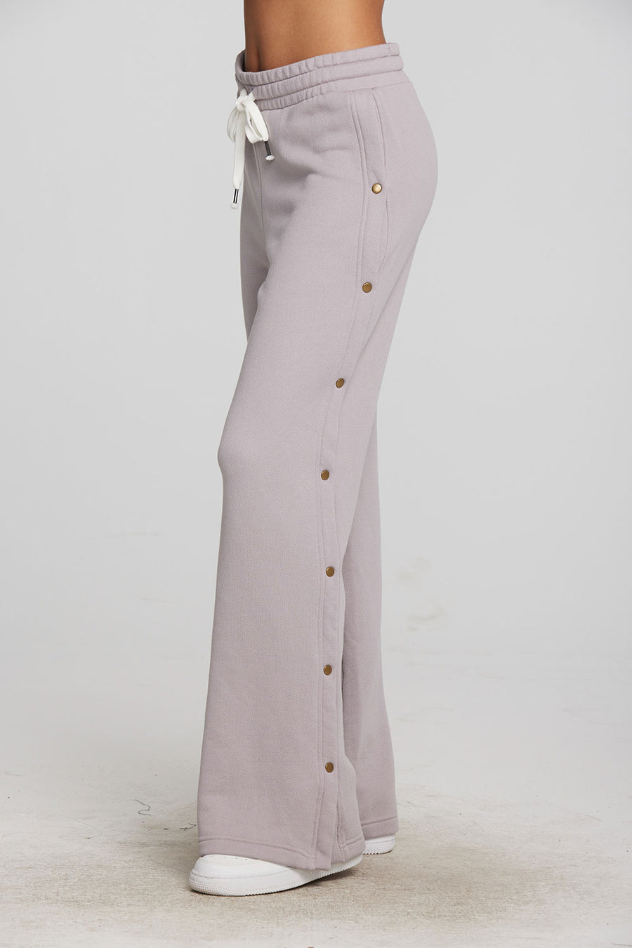 Zuma Cotton Terry Wide Leg Joggers with Button Side Seam Womens chaserbrand