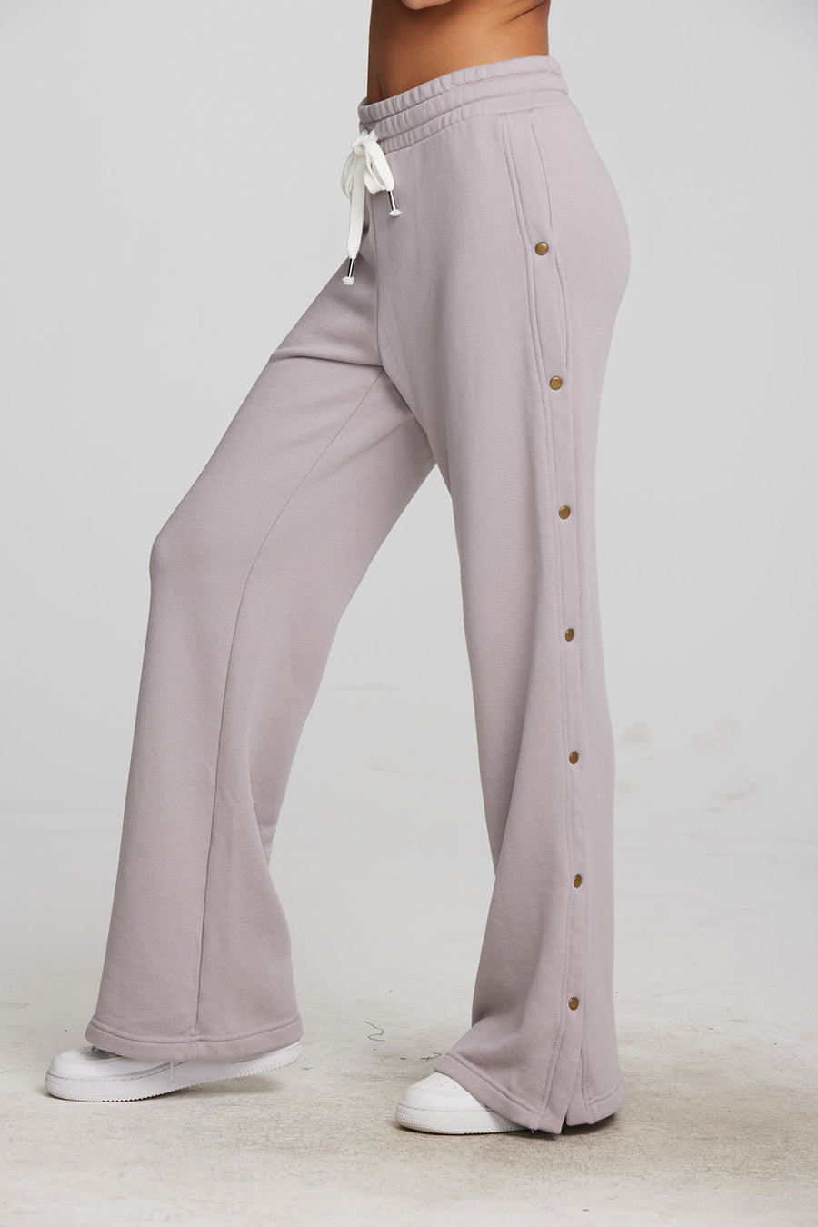 Zuma Cotton Terry Wide Leg Joggers with Button Side Seam Womens chaserbrand