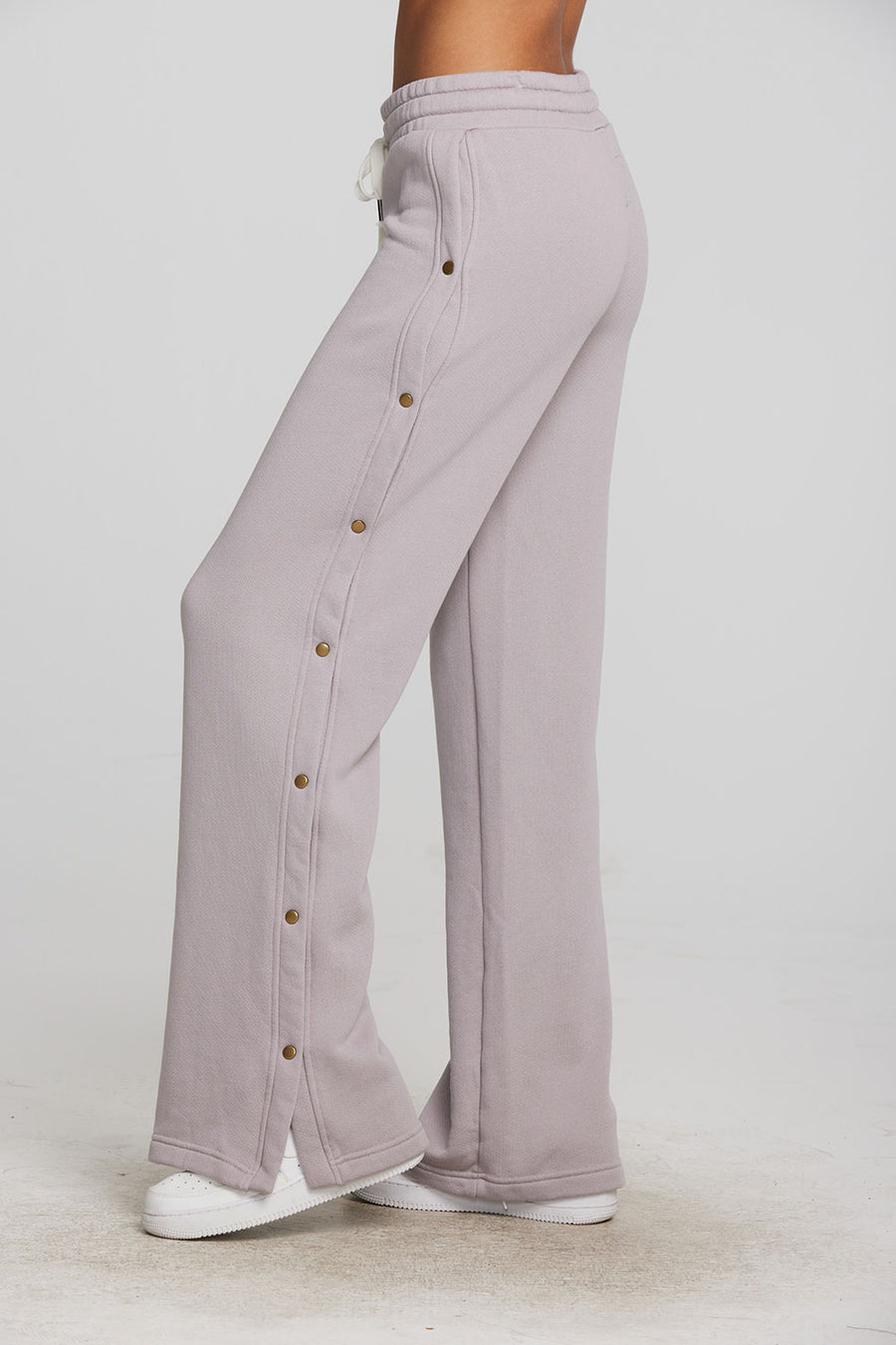 Zuma Cotton Terry Wide Leg Joggers with Button Side Seam Womens chaserbrand