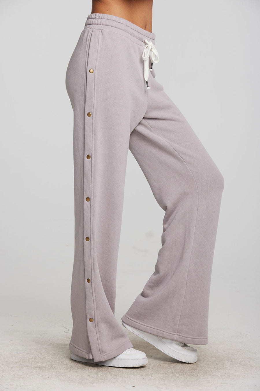 Zuma Cotton Terry Wide Leg Joggers with Button Side Seam Womens chaserbrand