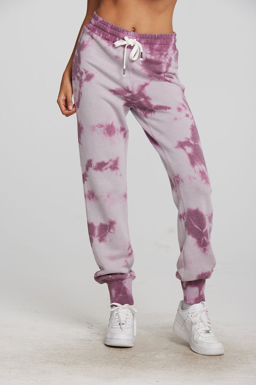 Zuma Cotton Terry Joggers with Rib And Shoestring Tie Womens chaserbrand