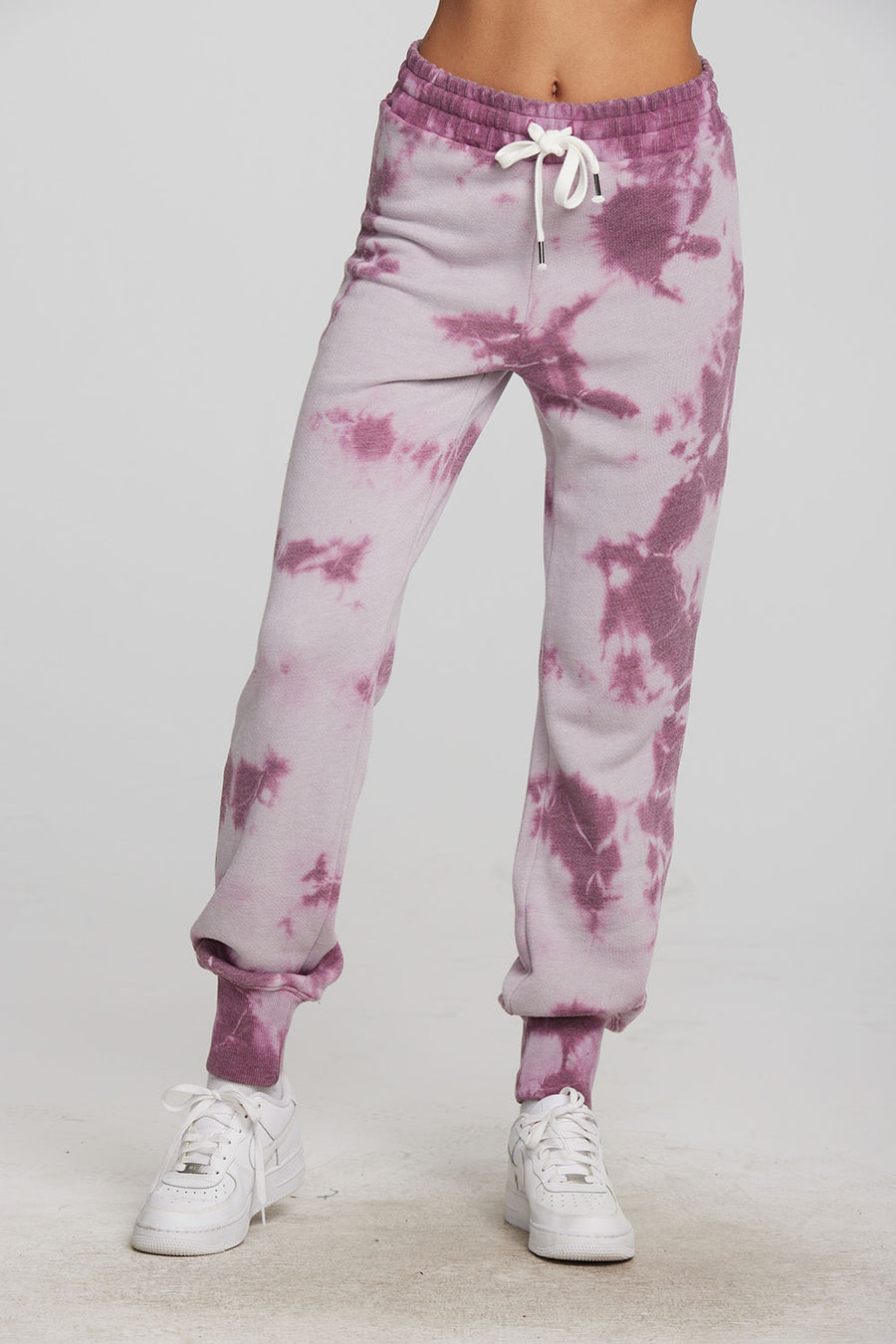 Zuma Cotton Terry Joggers with Rib And Shoestring Tie Womens chaserbrand