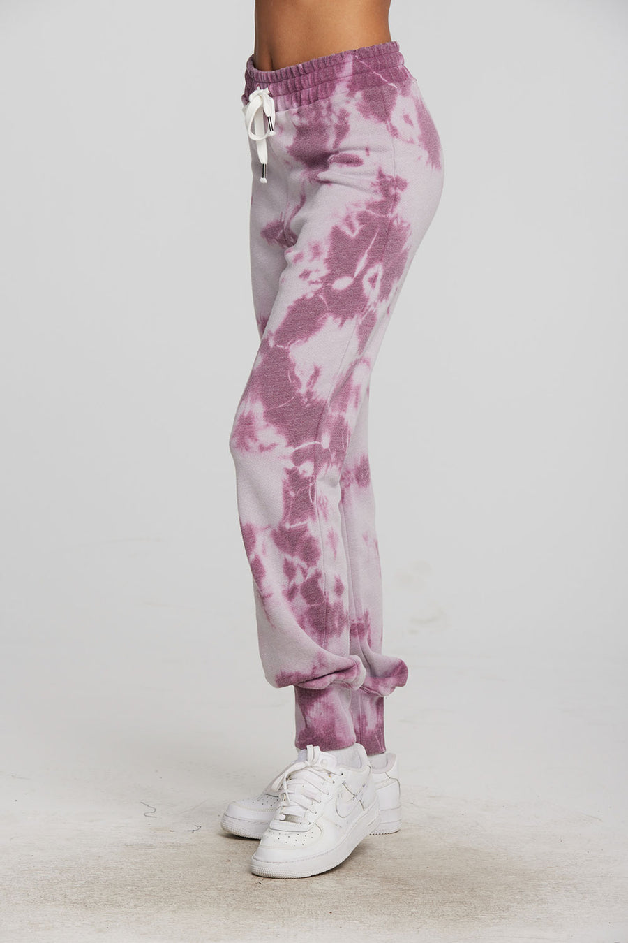 Zuma Cotton Terry Joggers with Rib And Shoestring Tie Womens chaserbrand