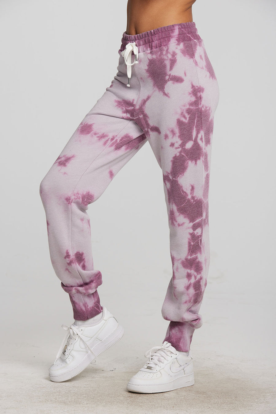 Zuma Cotton Terry Joggers with Rib And Shoestring Tie Womens chaserbrand